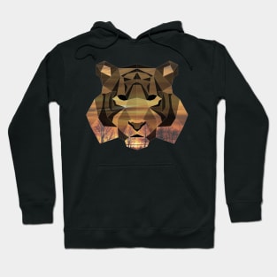 Tiger Low Poly Double Exposure Art Hoodie